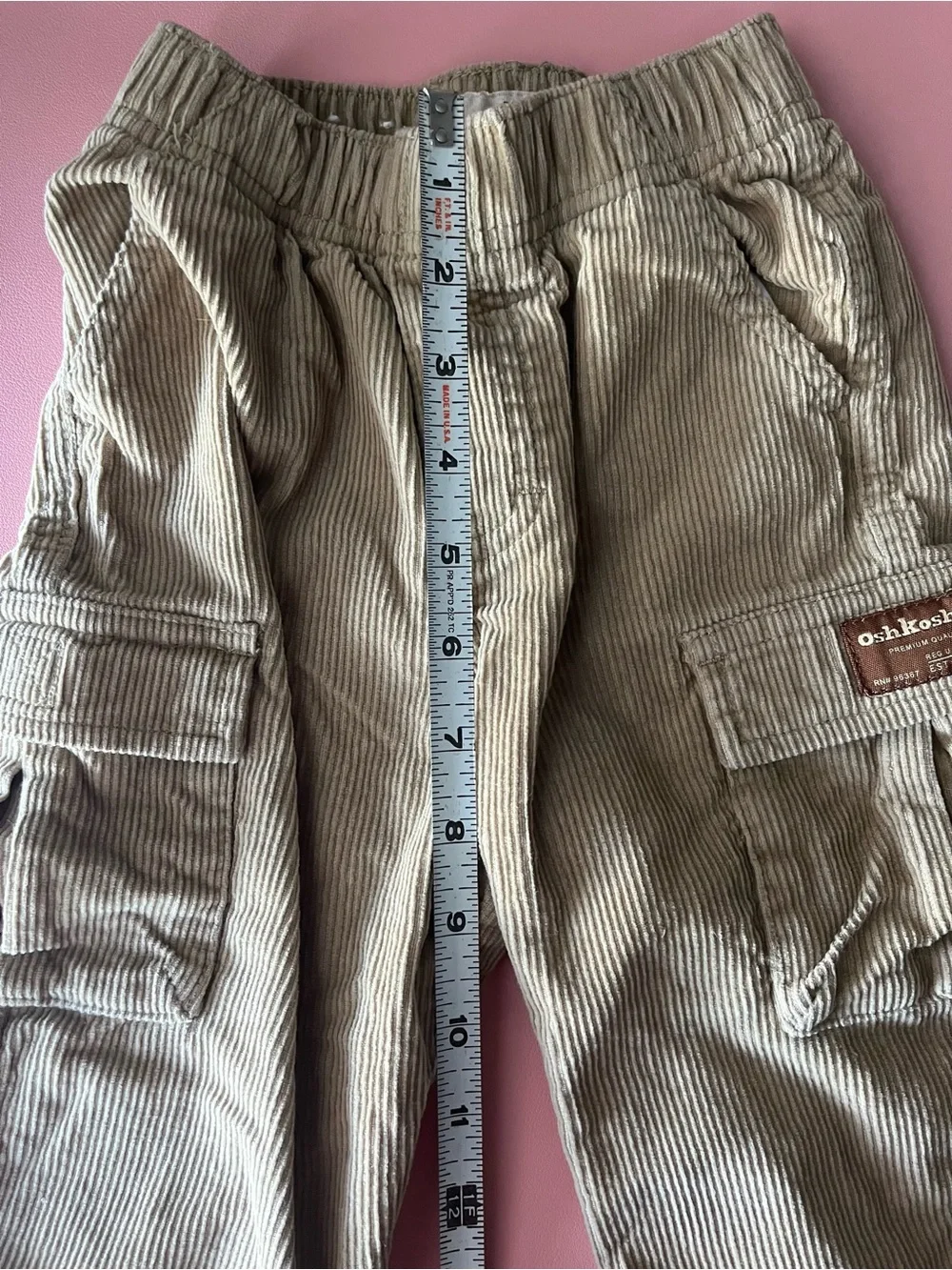 OshKosh Corduroy Cargo Pants in Light Khaki For Kids